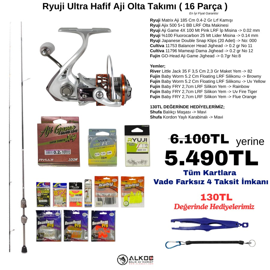 Ryuji Ultra Hafif Aji Olta Takımı ( 16 Parça )