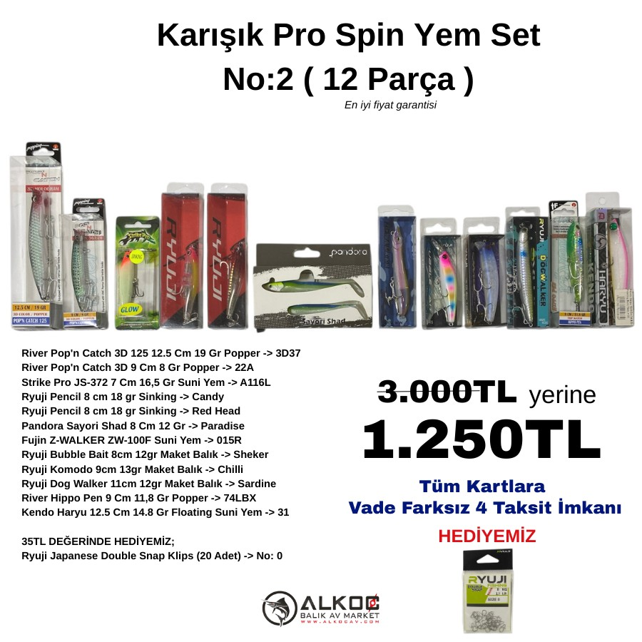 Karışık Pro Spin Yem Set No:2 ( 12 Parça )