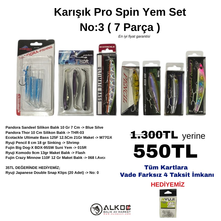 Karışık Pro Spin Yem Set No:3 ( 7 Parça )