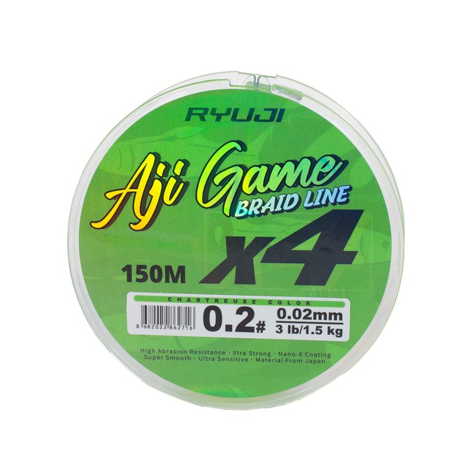 Ryuji Aji Game 4X 150 Mt Chartreuse LRF İp Misina