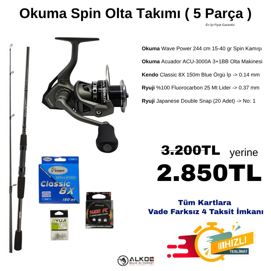 Okuma Spin Olta Takımı ( 5 Parça )