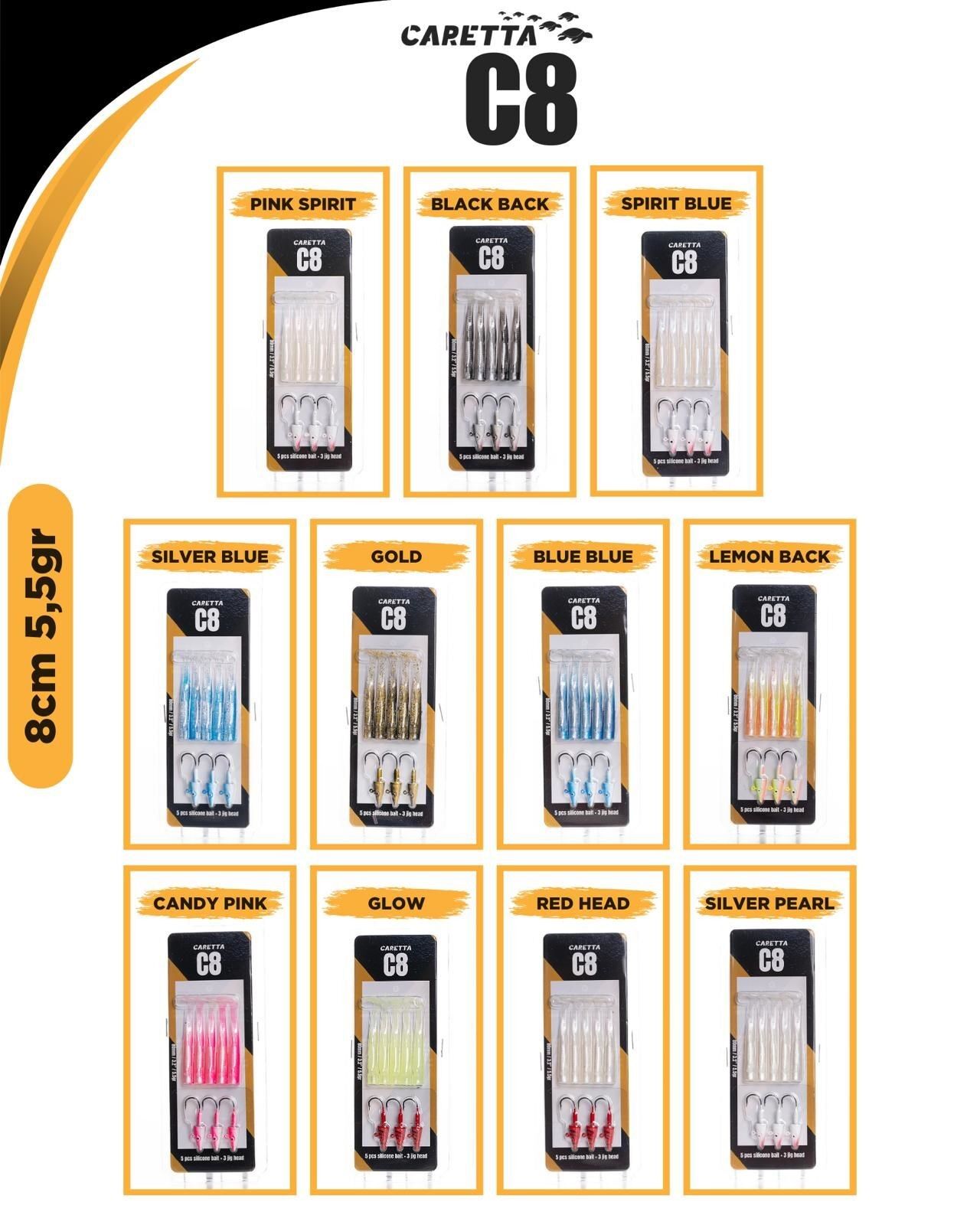 Caretta C8 8cm 5.5g Silikon Yem