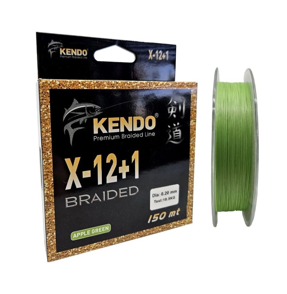 Kendo X-12+1 Braided 150m Apple Green Örgü İp