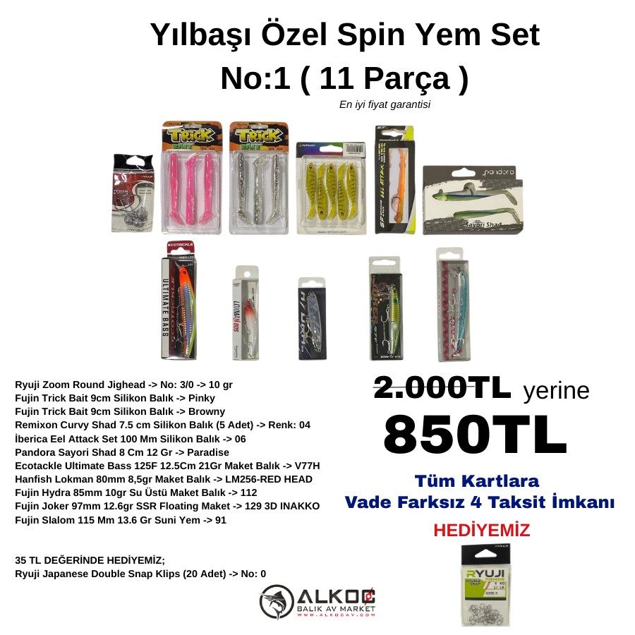 Yılbaşı Özel Spin Yem Set No:1 ( 11 Parça )