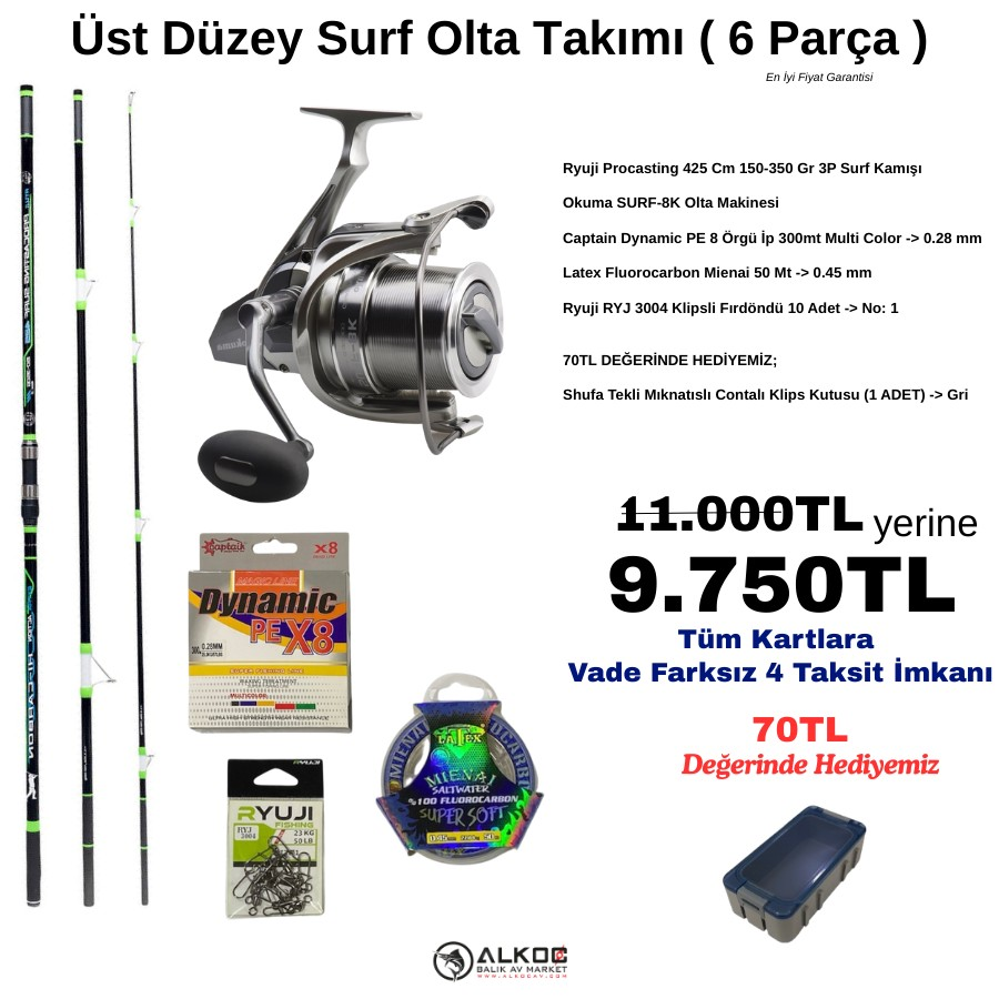 Üst Düzey Surf Olta Takımı ( 6 Parça )