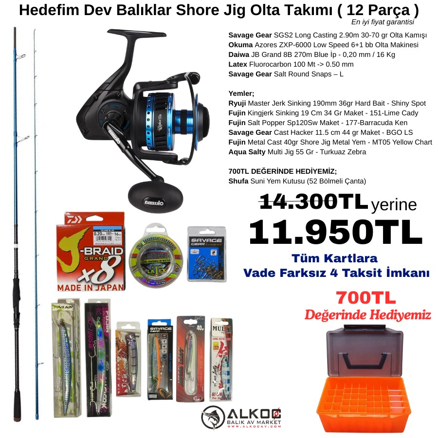 Hedefim Dev Balıklar Shore Jig Olta Takımı ( 12 Parça )