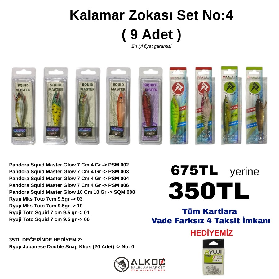Kalamar Zokası Set No:4 
( 9 Adet )
