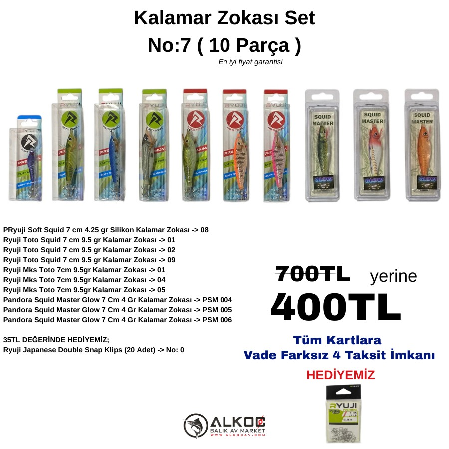 Kalamar Zokası Set No:7 ( 10 Parça )