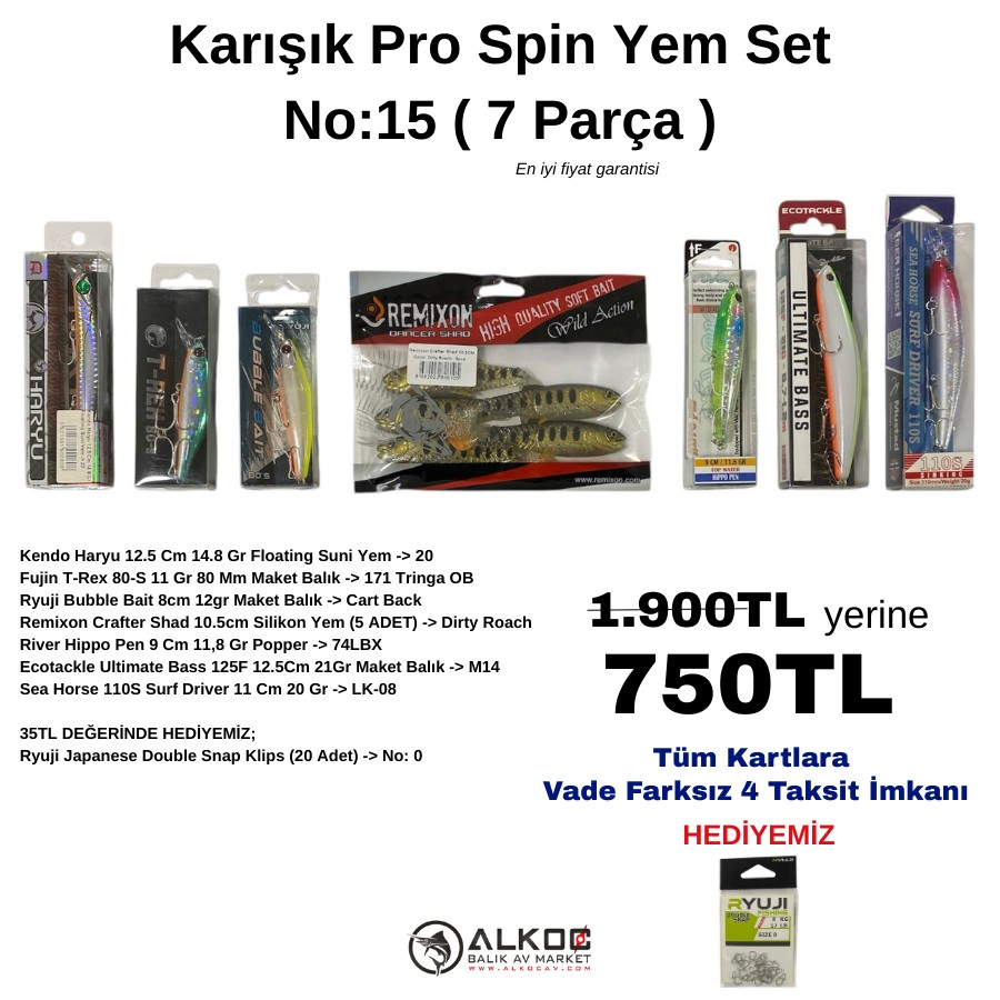 Karışık Pro Spin Yem Set No:15 ( 7 Parça )