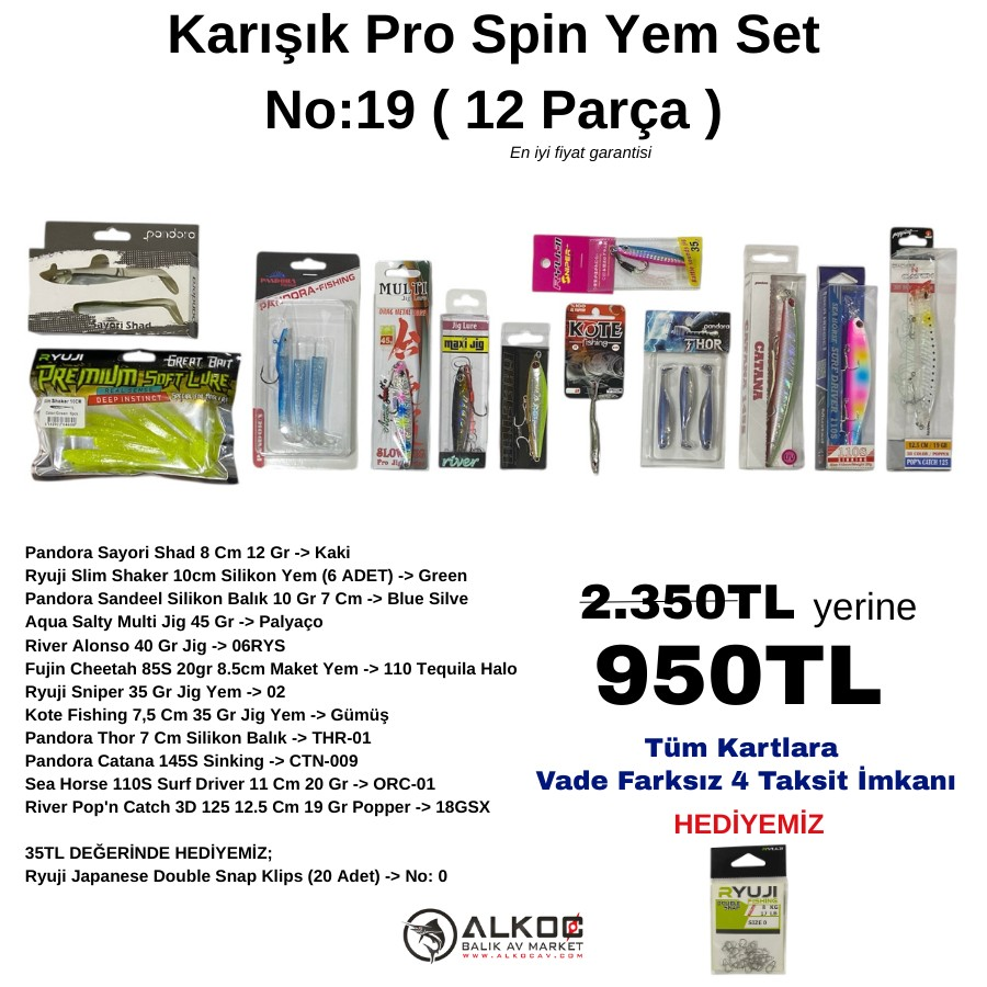 Karışık Pro Spin Yem Set No:19 ( 12 Parça )