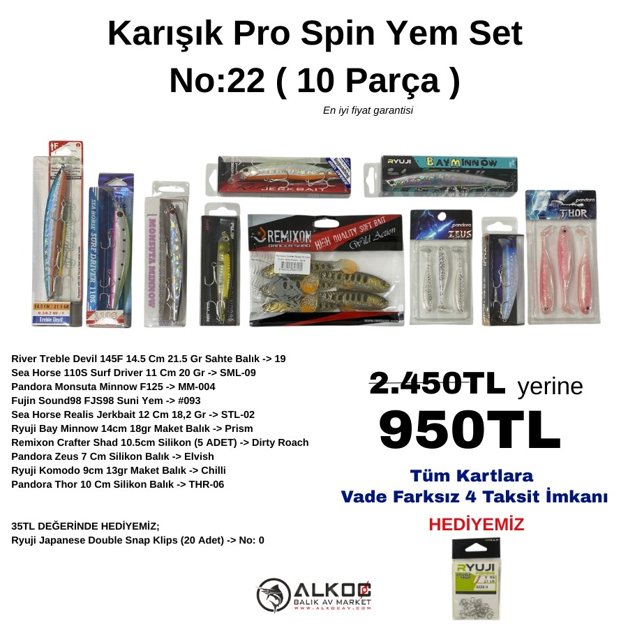Karışık Pro Spin Yem Set No:22 ( 10 Parça )