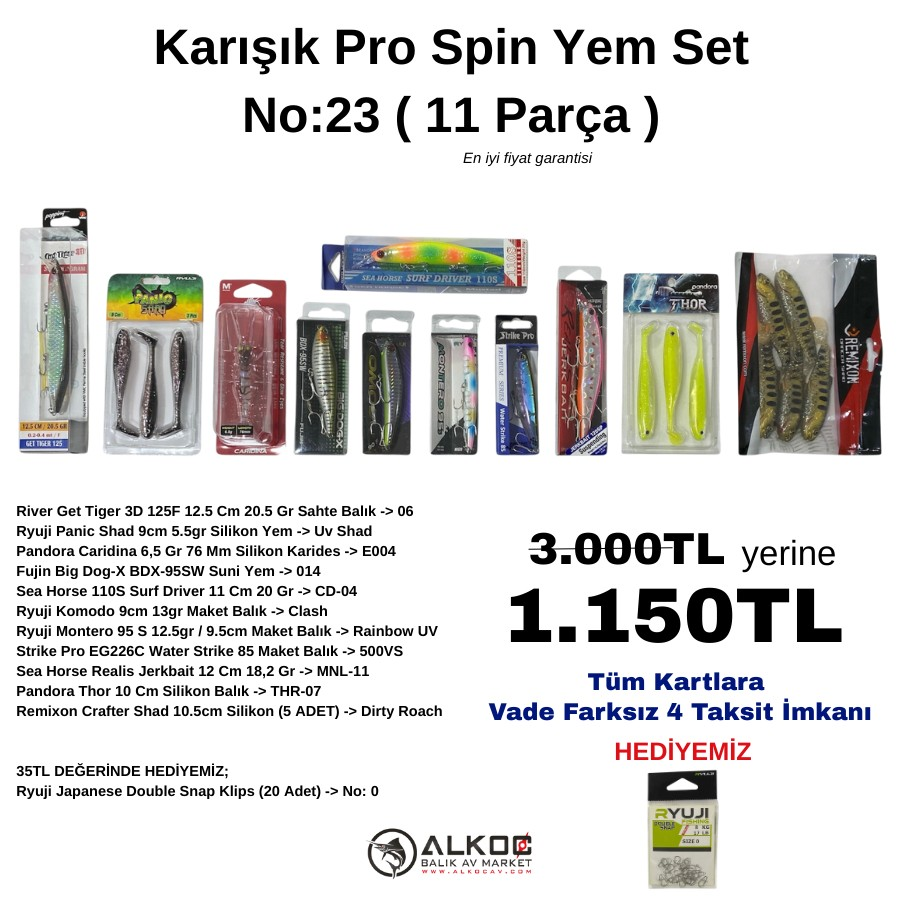 Karışık Pro Spin Yem Set No:23 ( 11 Parça )