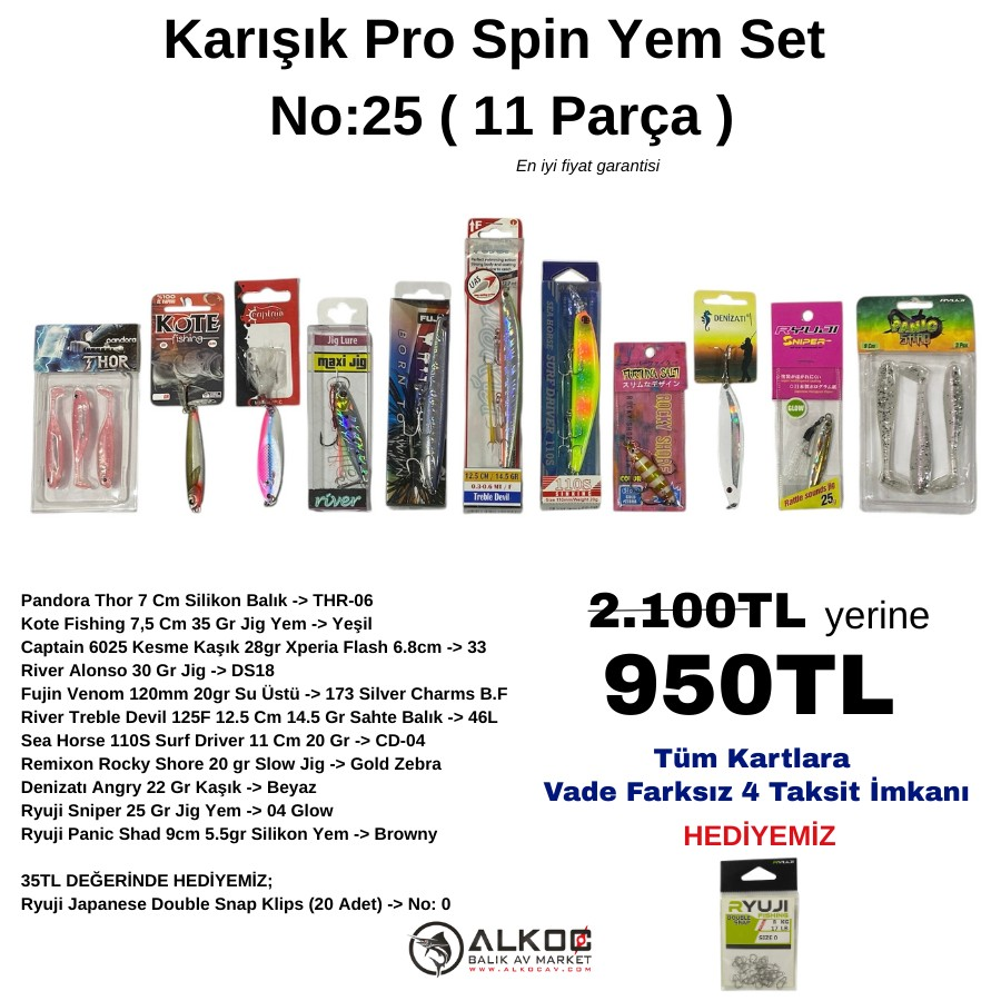 Karışık Pro Spin Yem Set No:25 ( 11 Parça )
