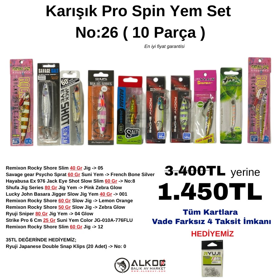 Karışık Pro Spin Yem Set No:26 ( 10 Parça )