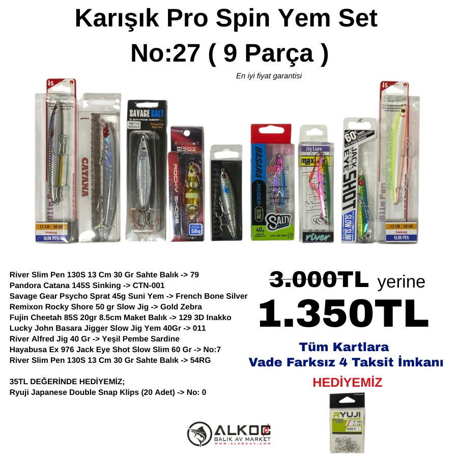 Karışık Pro Spin Yem Set No:27 ( 9 Parça )