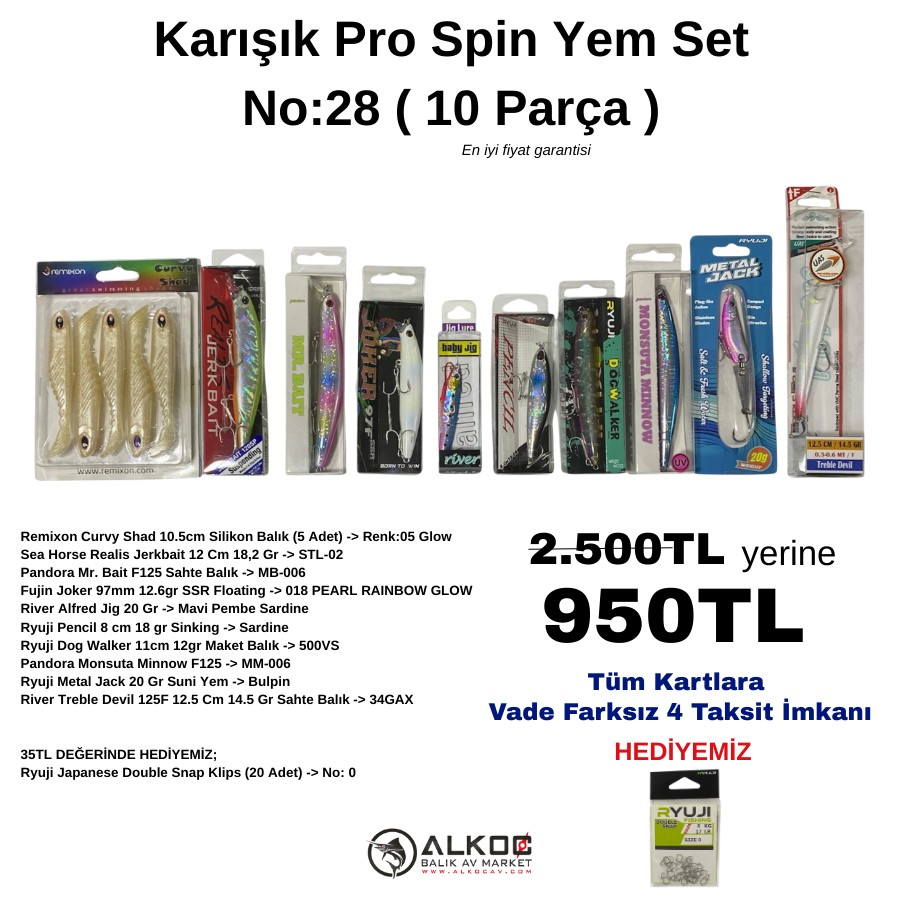 Karışık Pro Spin Yem Set No:28 ( 10 Parça )