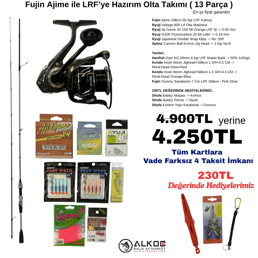 Fujin Ajime ile LRF’ye Hazırım Olta Takımı ( 13 Parça )