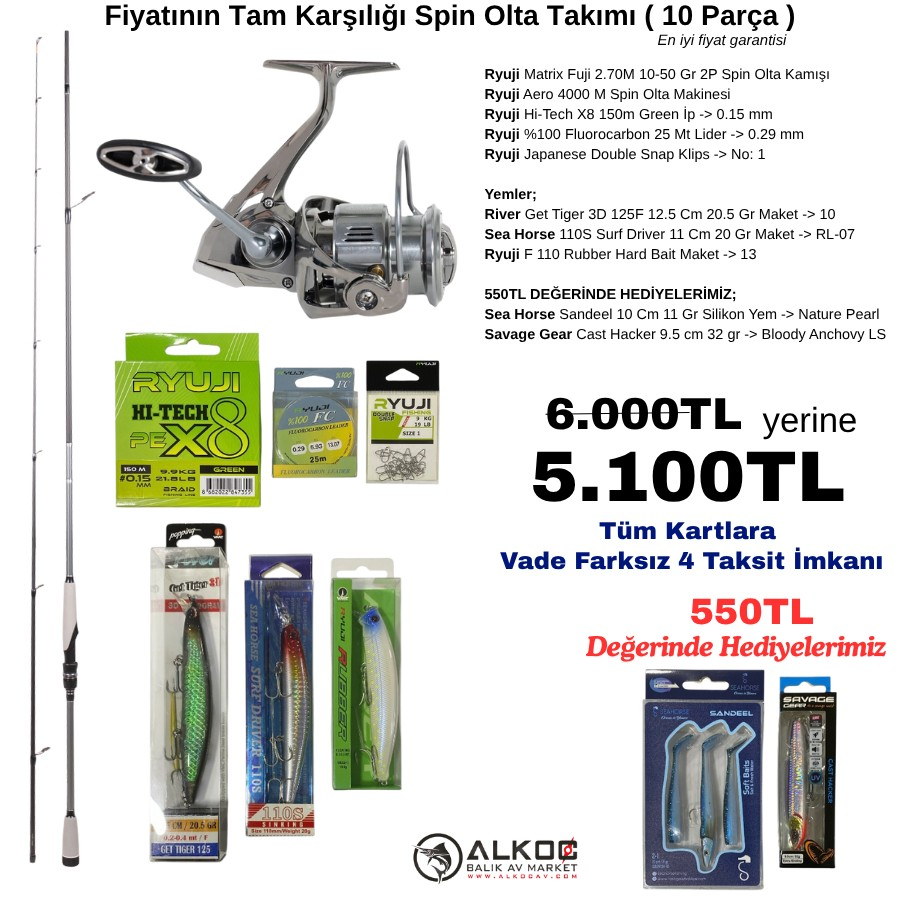 Fiyatının Tam Karşılığı Spin Olta Takımı ( 10 Parça )